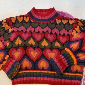 FARM Rio Multicolor Heart Turtleneck Sweater